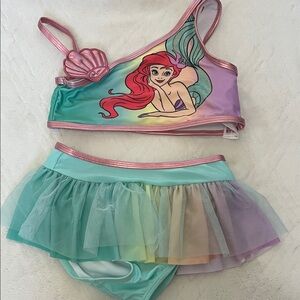 Disney Ariel Two-Piece Swim Set in Teal, Pink, Purple